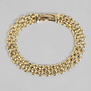 Estele Gold Plated Slender Brick Link Bracelet  for women