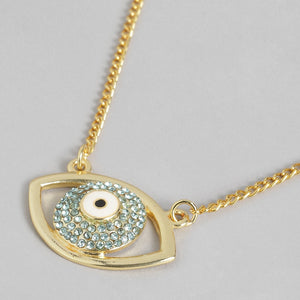 Estele gold plated evil eye pendant for women