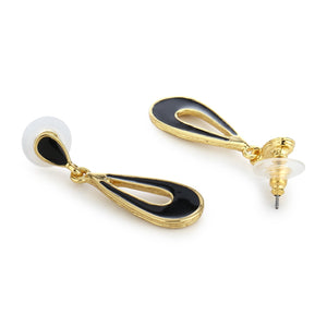 Black Enamel Small Drop Earrings