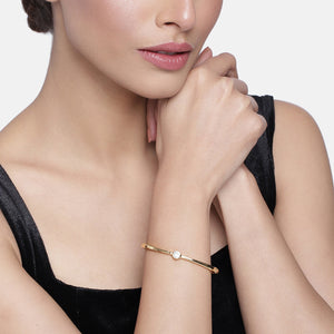 Estele Gold Plated Solitaire Studded Bracelet for women