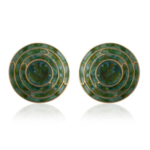 GREEN ENAMEL ROUND STUDS