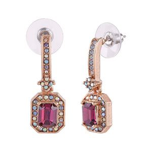 Estele Purple lusture stone drop latest earrings for women