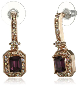 Estele Purple lusture stone drop latest earrings for women