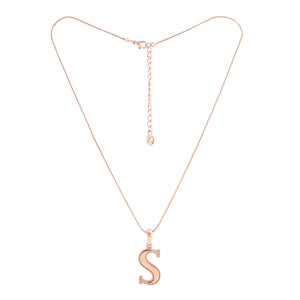 Estele Rose Gold Plated Splendid "S" Charm Pendant for Women