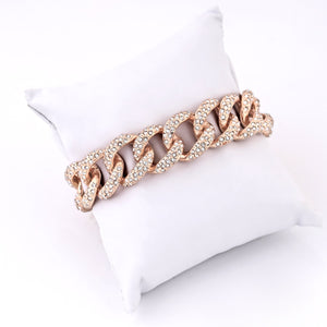 Estele Rose Gold Plated Exquisite Cuban Bracelet for Women