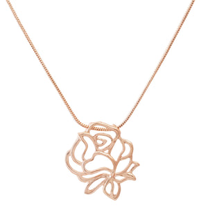 Estele - 24 Kt Rose Gold Plated FLOWER Pendant Set for women