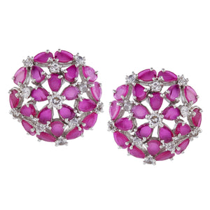 Luxor Ruby Diamond Studs Earrings